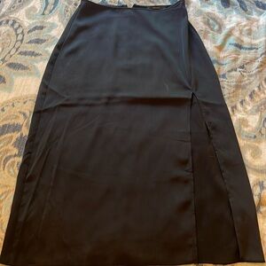 Satin midi Skirt with slit